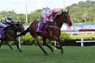Inferno (Holy Roman Emperor) claims the S$250,000 Singapore Classic (1400m) at Kranji.
